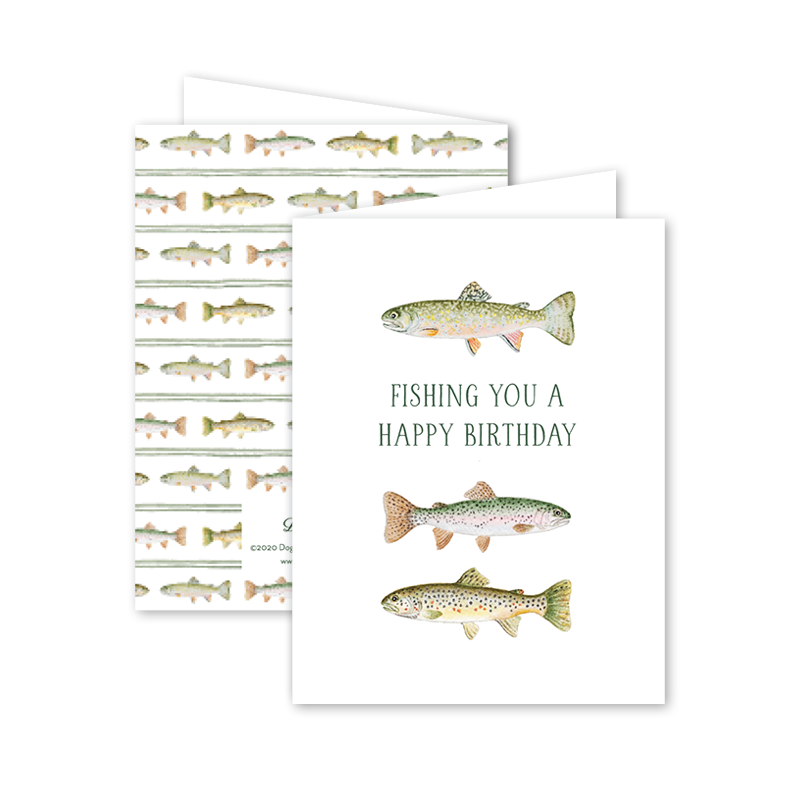 Fly Fishing Trout Birthday Card– Dogwood Hill